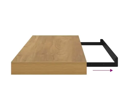 Seinariiul Ladustamisega 4 Pcs Pruun 50 X 23 X 4 Cm Tehispuit