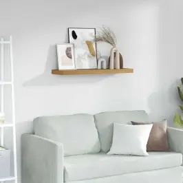 Sienas Plaukts Brūna 80 X 23,5 X 4 Cm Inženierijas Koks Vidaxl