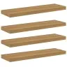 Sienas Plaukts 4 Pcs Brūna 80 X 23,5 X 4 Cm Inženierijas Koks Vidaxl