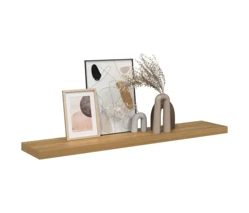 Sienas Plaukts Brūna 120 X 23,5 X 4 Cm Inženierijas Koks Vidaxl