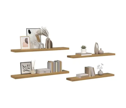 Sieninė Lentyna 4 Pcs Ruda 120 X 23,5 X 4 Cm Apdirbta Mediena
