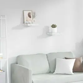 Sienas Plaukts 2 Pcs Balts Marmors 23 X 23,5 X 4 Cm Vidaxl