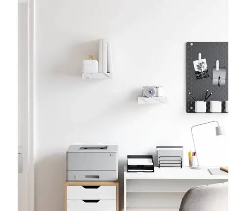 Sienas Plaukts 2 Pcs Balts Marmors 23 X 23,5 X 4 Cm Vidaxl