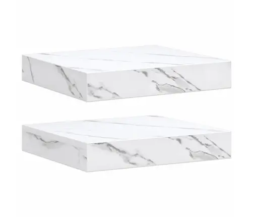 Sienas Plaukts 2 Pcs Balts Marmors 23 X 23,5 X 4 Cm Vidaxl