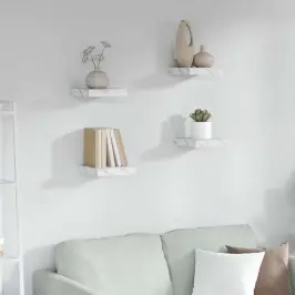 Sienas Plaukts 4 Pcs Balts Marmors 23 X 23,5 X 4 Cm Vidaxl