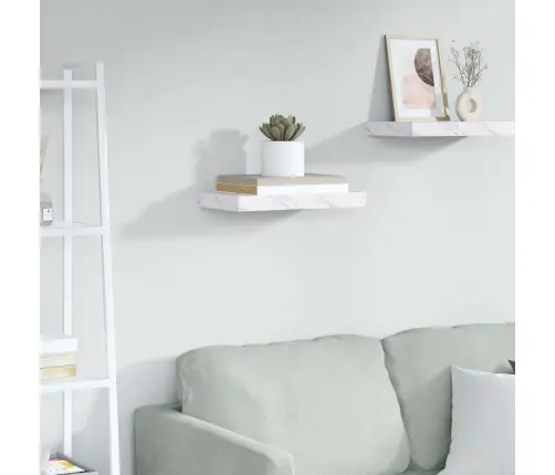 Sieninė Lentyna Balti Marmuro 40 X 23,5 X 4 Cm Apdirbta Mediena