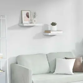 Sieninė Lentyna 2 Pcs Balti Marmuro 40 X 23,5 X 4 Cm