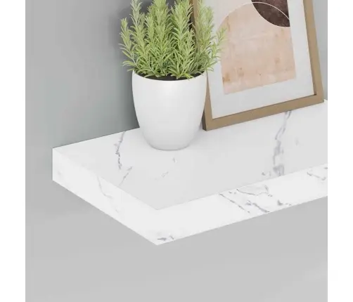 Sienas Plaukts 2 Pcs Balts Marmors 40 X 23,5 X 4 Cm Vidaxl