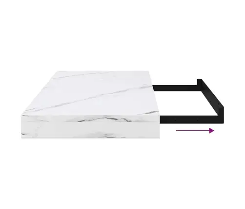 Sienas Plaukts 2 Pcs Balts Marmors 50 X 23,5 X 4 Cm Vidaxl