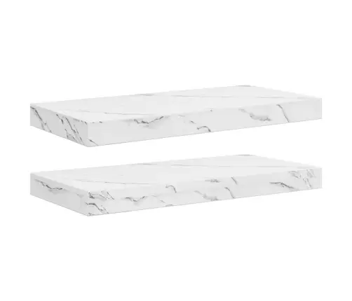 Sienas Plaukts 2 Pcs Balts Marmors 50 X 23,5 X 4 Cm Vidaxl