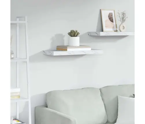 Seinariiul Ladustamisega Valge Marmor 50 X 23 X 4 Cm Tehispuit