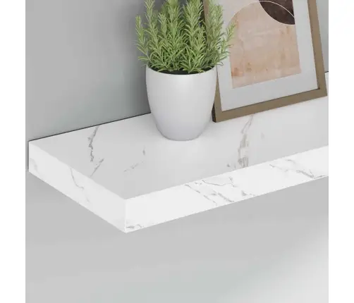 Sienas Plaukts 2 Pcs Balts Marmors 60 X 23,5 X 4 Cm Vidaxl