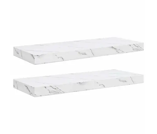 Sienas Plaukts 2 Pcs Balts Marmors 60 X 23,5 X 4 Cm Vidaxl
