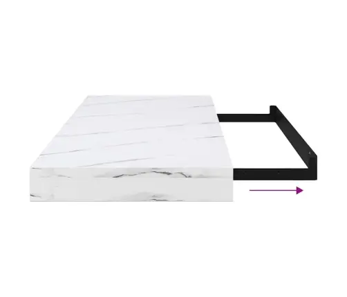 Sienas Plaukts 4 Pcs Balts Marmors 50 X 23 X 4 Cm Vidaxl