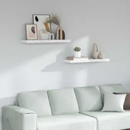 Sienas Plaukts 2 Pcs Balts Marmors 80 X 23,5 X 4 Cm Vidaxl