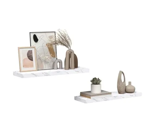 Seinariiul 2 Pcs Valge Marmor 80 X 23,5 X 4 Cm Tehispuit