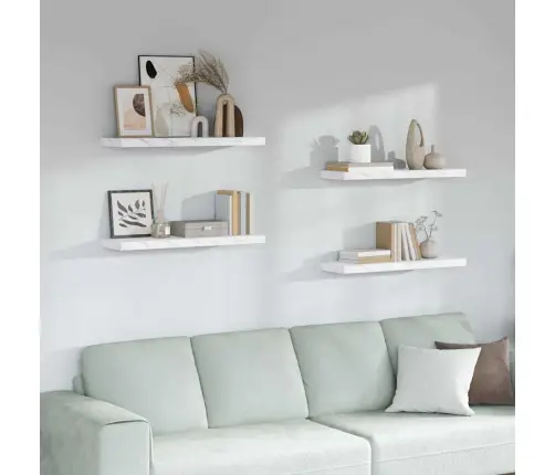 Seinariiul 4 Pcs Valge Marmor 80 X 23,5 X 4 Cm Tehispuit