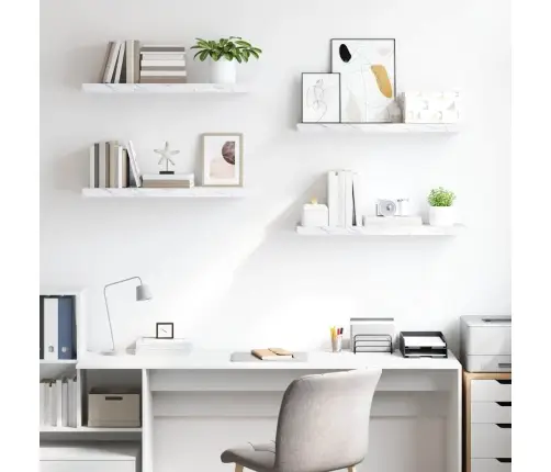 Seinariiul 4 Pcs Valge Marmor 80 X 23,5 X 4 Cm Tehispuit