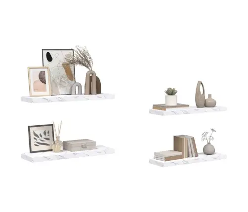 Seinariiul 4 Pcs Valge Marmor 80 X 23,5 X 4 Cm Tehispuit