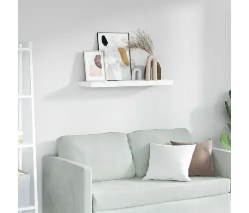 Sienas Plaukts Balts Marmors 90 X 23,5 X 4 Cm Inženierijas Koks Vidaxl