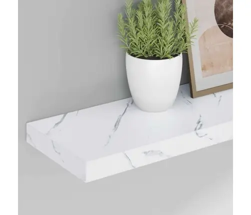 Sienas Plaukts 2 Pcs Balts Marmors 90 X 23,5 X 4 Cm Vidaxl