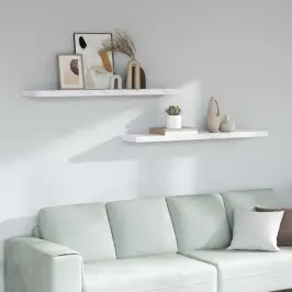 Sieninė Lentyna 2 Pcs Balti Marmuro 120 X 23,5 X 4 Cm