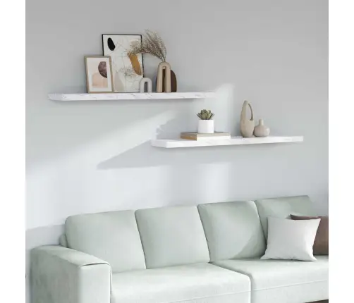 Sieninė Lentyna 2 Pcs Balti Marmuro 120 X 23,5 X 4 Cm