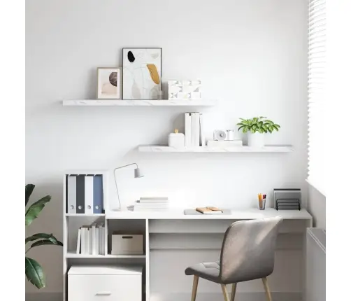 Sieninė Lentyna 2 Pcs Balti Marmuro 120 X 23,5 X 4 Cm