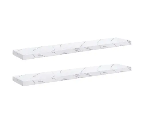 Sieninė Lentyna 2 Pcs Balti Marmuro 120 X 23,5 X 4 Cm
