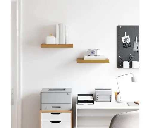 Sienas Plaukts 2 Pcs Bēša 40 X 23,5 X 4 Cm Inženierijas Koks Vidaxl