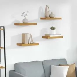 Sieninė Lentyna 4 Pcs Smėlio 40 X 23,5 X 4 Cm Apdirbta Mediena