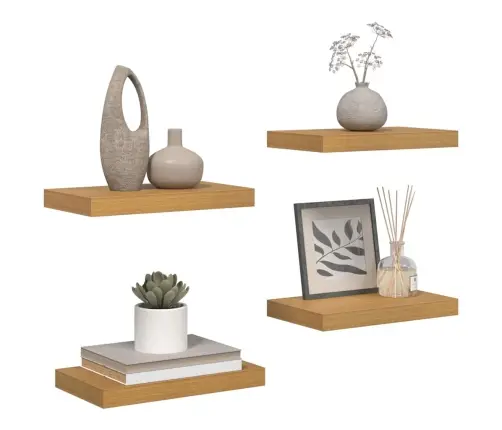 Sieninė Lentyna 4 Pcs Smėlio 40 X 23,5 X 4 Cm Apdirbta Mediena