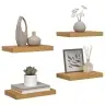 Sieninė Lentyna 4 Pcs Smėlio 40 X 23,5 X 4 Cm Apdirbta Mediena