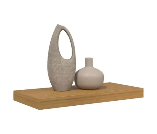 Sienas Plaukts Bēša 50 X 23 X 4 Cm Inženierijas Koks Vidaxl