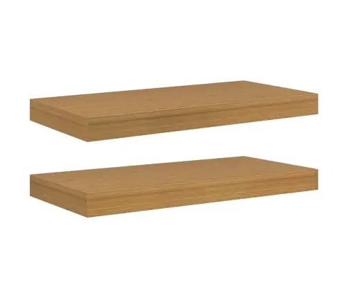 Sienas Plaukts 2 Pcs Bēša 50 X 23 X 4 Cm Inženierijas Koks Vidaxl