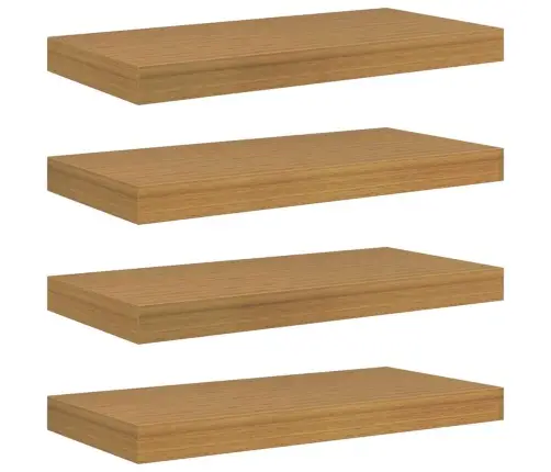 Sienas Plaukts 4 Pcs Bēša 50 X 23,5 X 4 Cm Inženierijas Koks Vidaxl