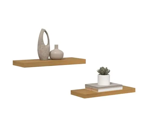 Sieninė Lentyna 2 Pcs Smėlio 60 X 23,5 X 4 Cm Apdirbta Mediena