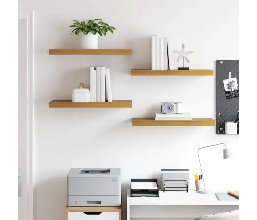 Seinariiul Ladustamisega 4 Pcs Beež 50 X 23 X 4 Cm Tehispuit