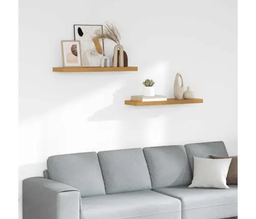 Sienas Plaukts 2 Pcs Bēša 80 X 23,5 X 4 Cm Inženierijas Koks Vidaxl