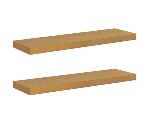 Sienas Plaukts 2 Pcs Bēša 80 X 23,5 X 4 Cm Inženierijas Koks Vidaxl