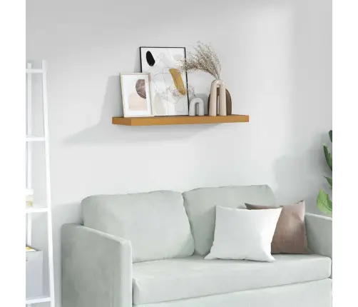 Sienas Plaukts Bēša 90 X 23,5 X 4 Cm Inženierijas Koks Vidaxl