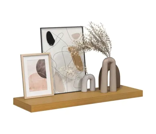 Sienas Plaukts Bēša 90 X 23,5 X 4 Cm Inženierijas Koks Vidaxl