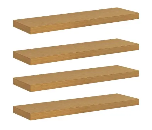 Sienas Plaukts 4 Pcs Bēša 90 X 23,5 X 4 Cm Inženierijas Koks Vidaxl