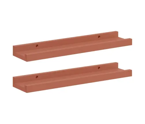 Sienas Plaukts 2 Pcs Sarkana 40 X 9 X 3 Cm Inženierijas Koks Vidaxl