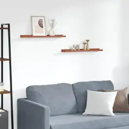 Sienas Plaukts 2 Pcs Sarkana 60 X 9 X 3 Cm Inženierijas Koks Vidaxl