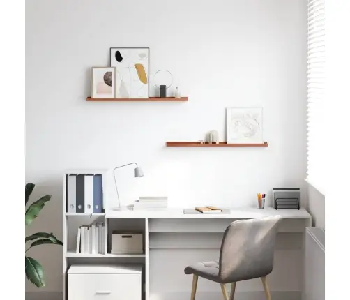 Sienas Plaukts 2 Pcs Sarkana 80 X 9 X 3 Cm Inženierijas Koks Vidaxl