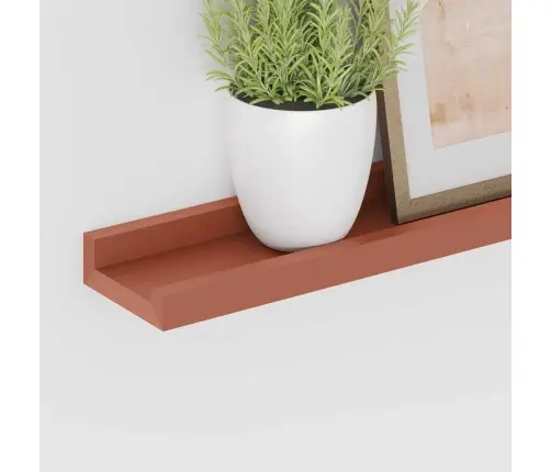 Sienas Plaukts 2 Pcs Sarkana 100 X 9 X 3 Cm Inženierijas Koks Vidaxl