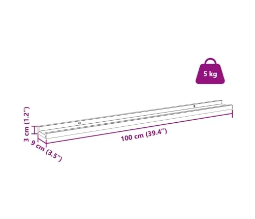 Sienas Plaukts 2 Pcs Sarkana 100 X 9 X 3 Cm Inženierijas Koks Vidaxl