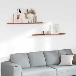 Sienas Plaukts 2 Pcs Sarkana 115 X 9 X 3 Cm Inženierijas Koks Vidaxl