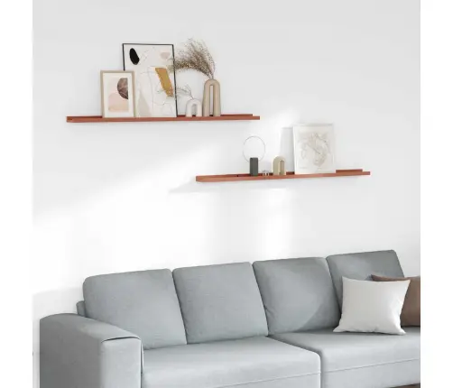 Sienas Plaukts 2 Pcs Sarkana 115 X 9 X 3 Cm Inženierijas Koks Vidaxl